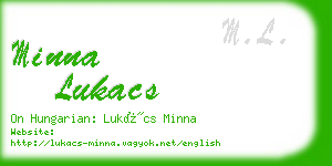 minna lukacs business card